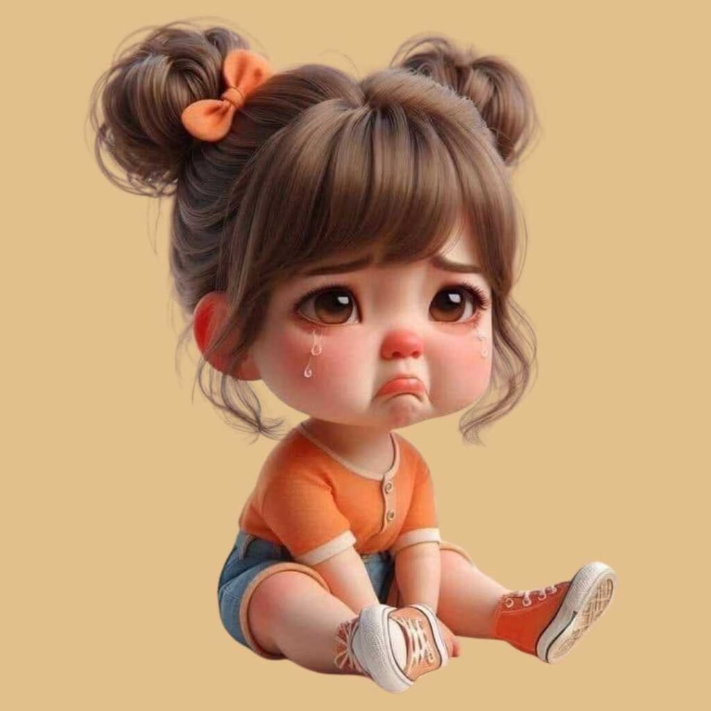Sad girl DP cartoon