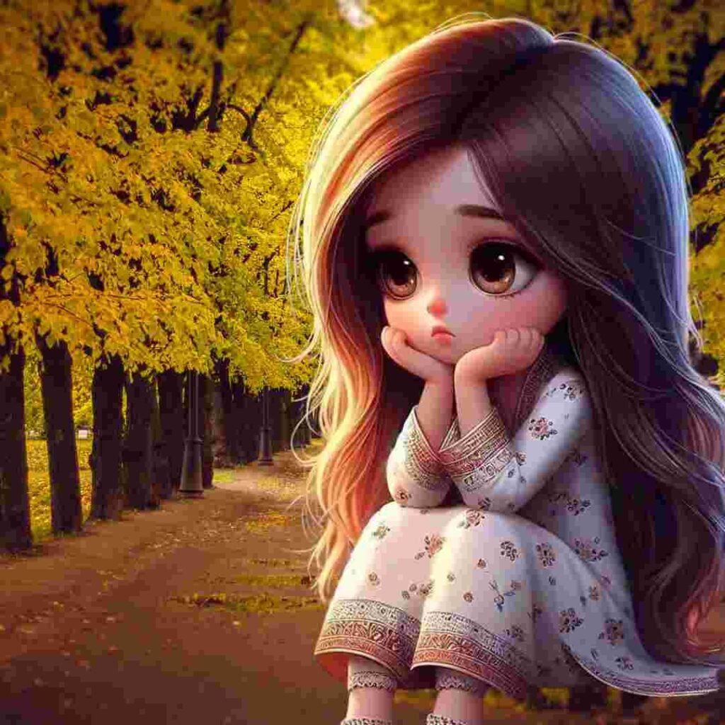 Sad girl DP cartoon Pics