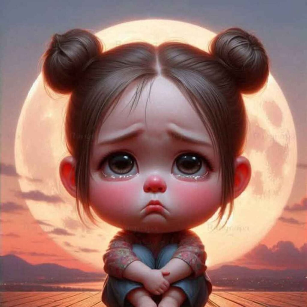 Sad girl DP cartoon Pics