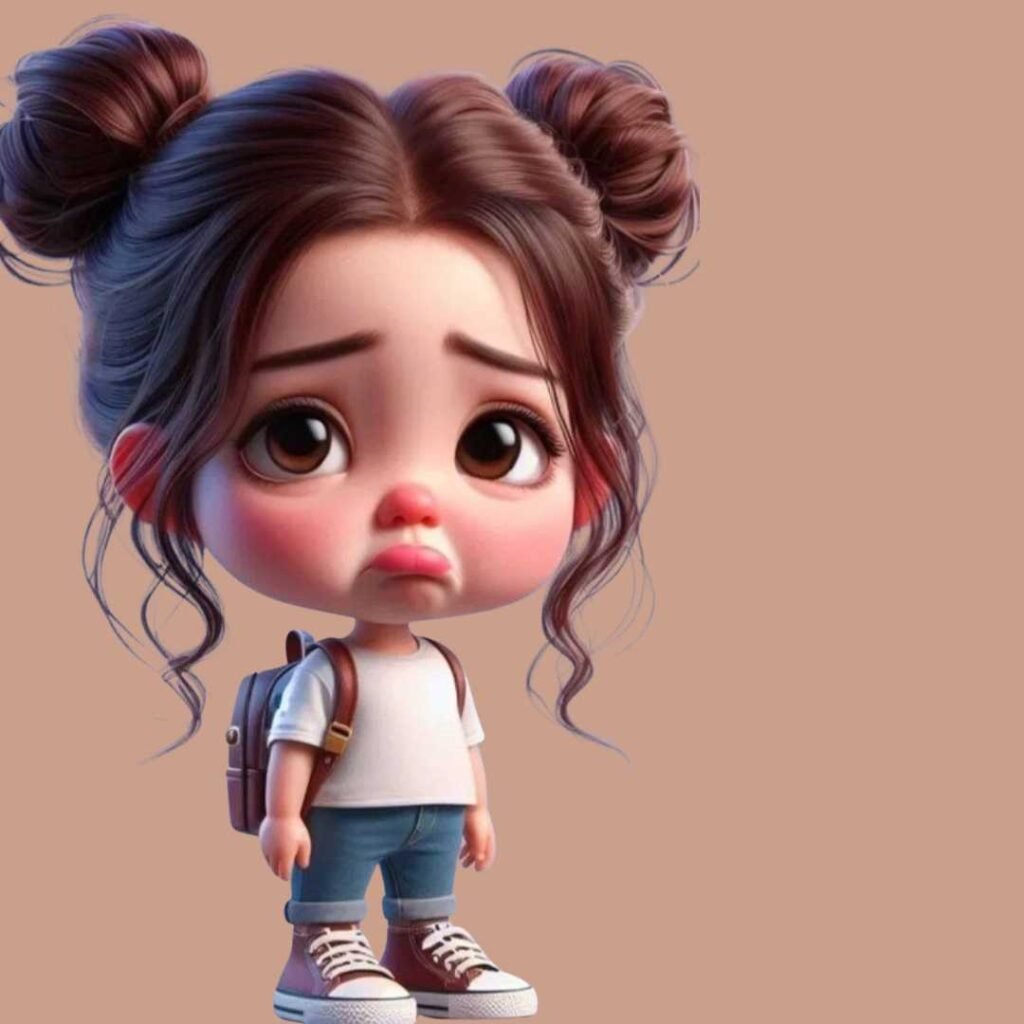 Sad girl DP cartoon Pics