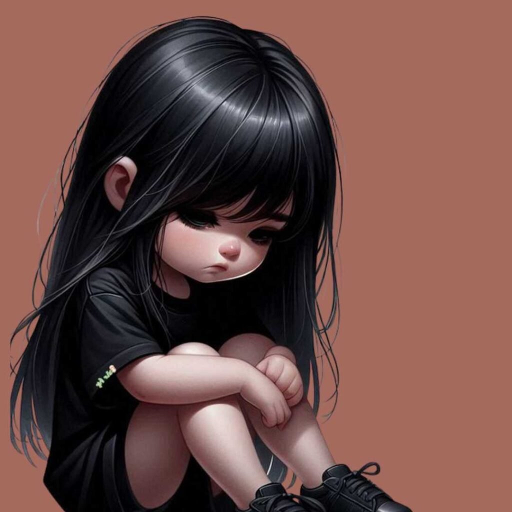 Sad girl DP cartoon Photos