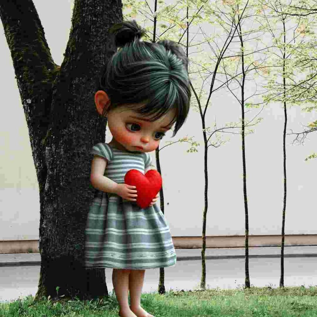 Sad girl DP cartoon Photos