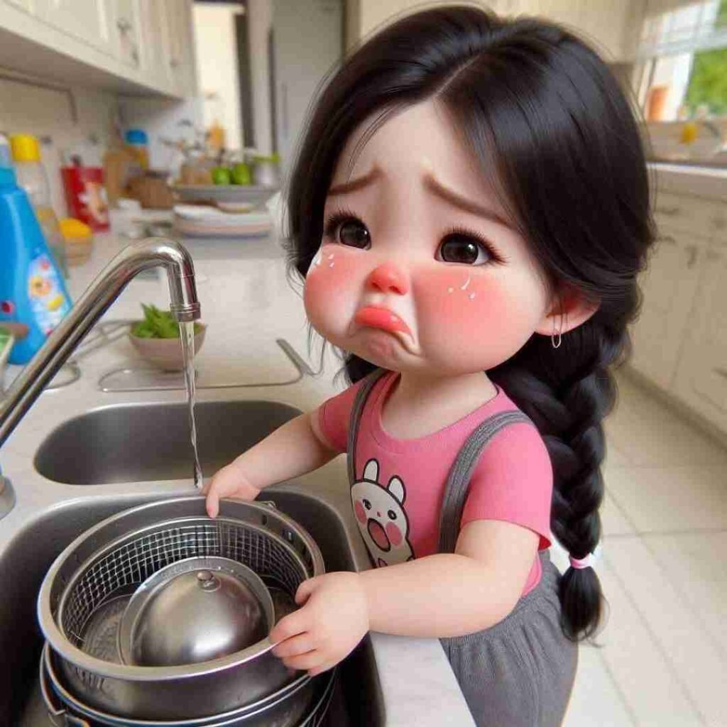 Sad girl DP cartoon for WhatsApp