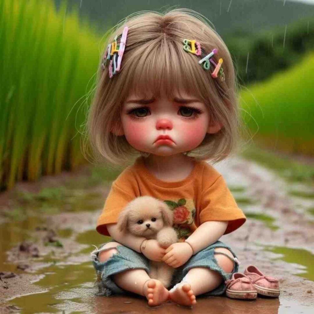 Sad girl DP cartoon for WhatsApp