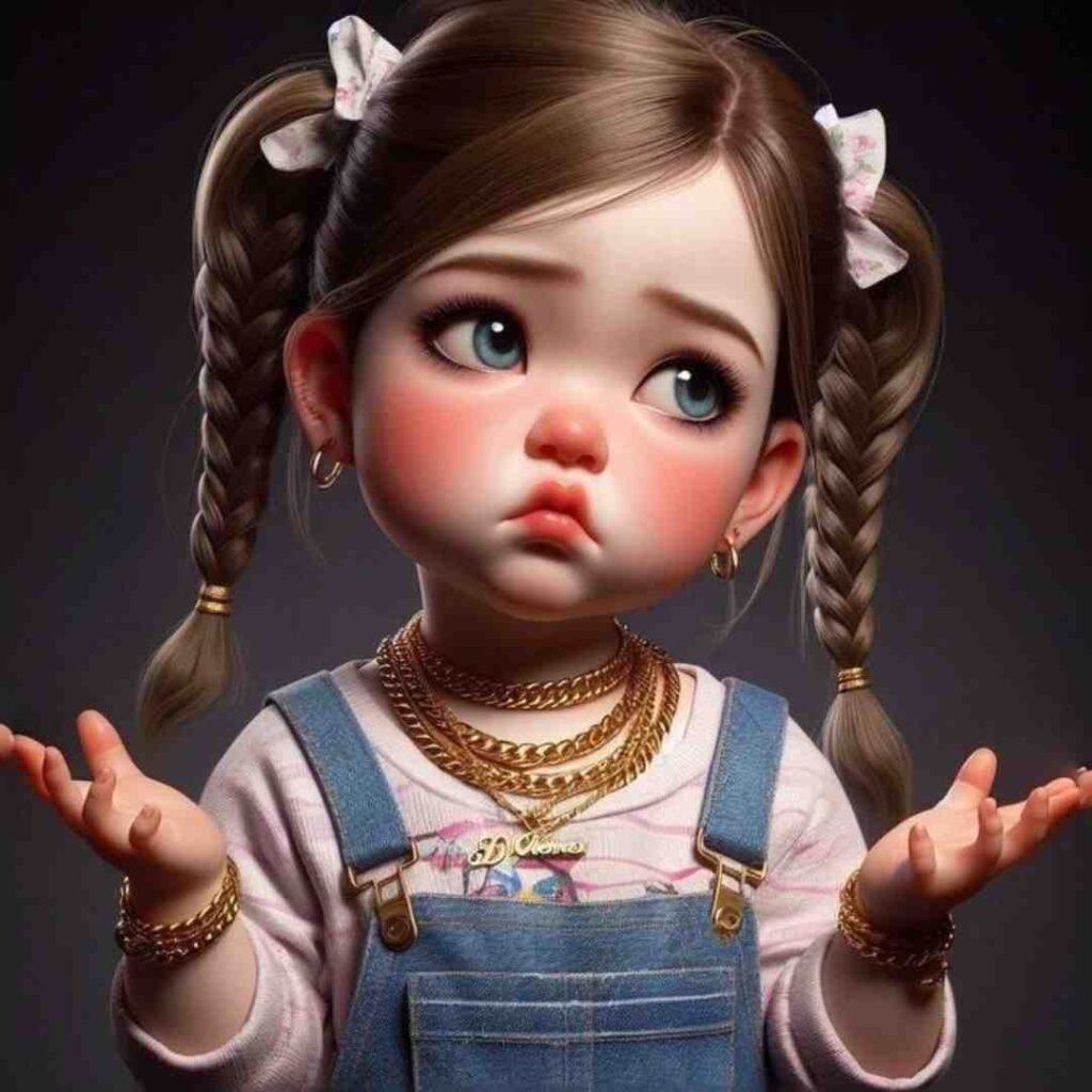 Sad girl DP cartoon for WhatsApp