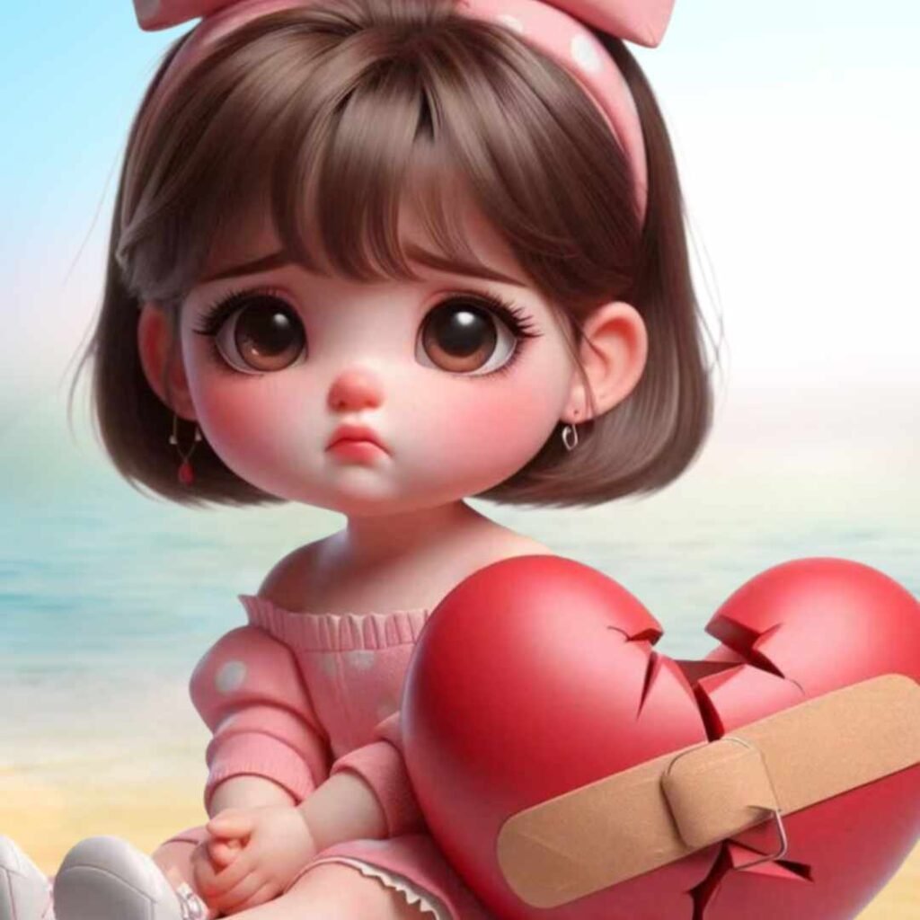 Sad girl DP cartoon for WhatsApp