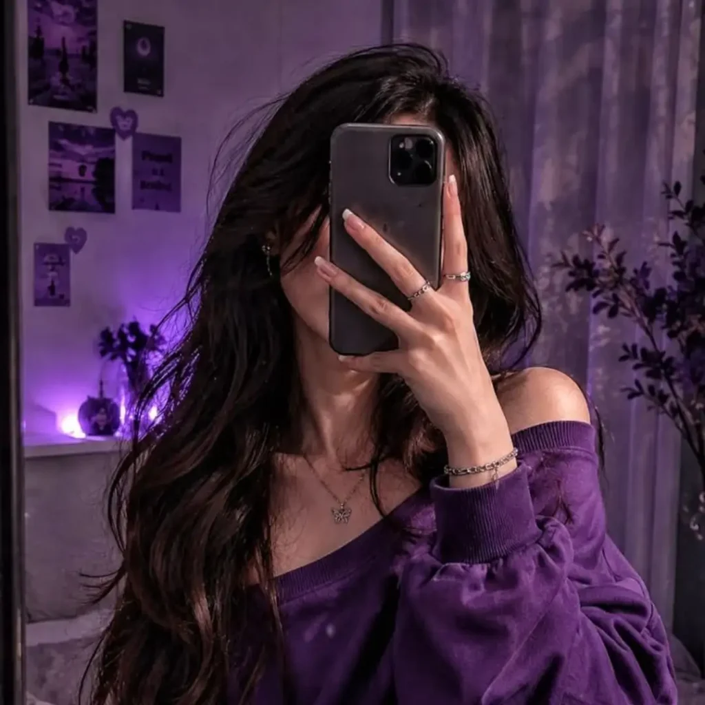 Hidden Face Instagram Girl Black Mirror Selfie DP