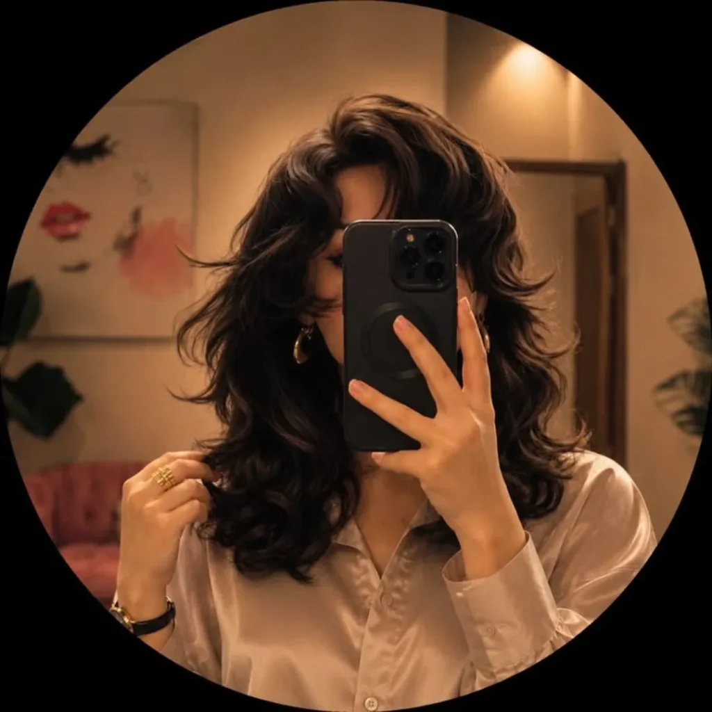Short Hair Instagram Girl Black Mirror Selfie DP