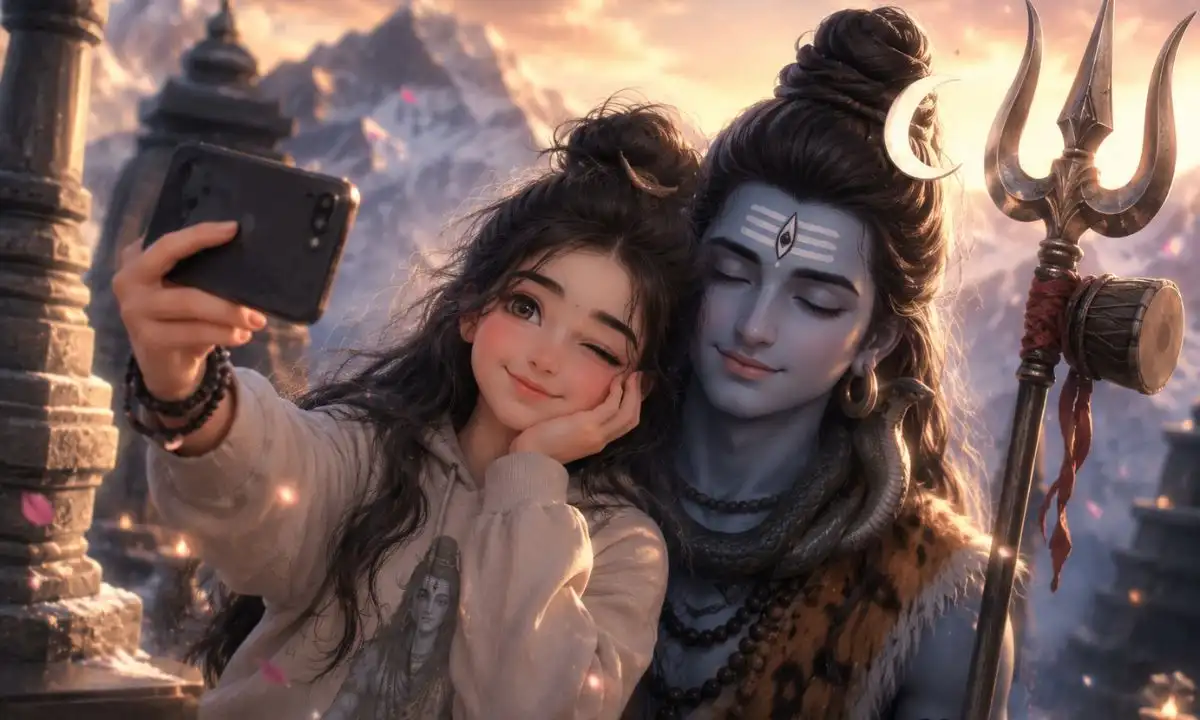 WhatsApp Mahadev Cartoon Girl DP